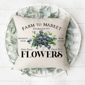 Farm To Market, Pillow Cover, Spring, Lavender